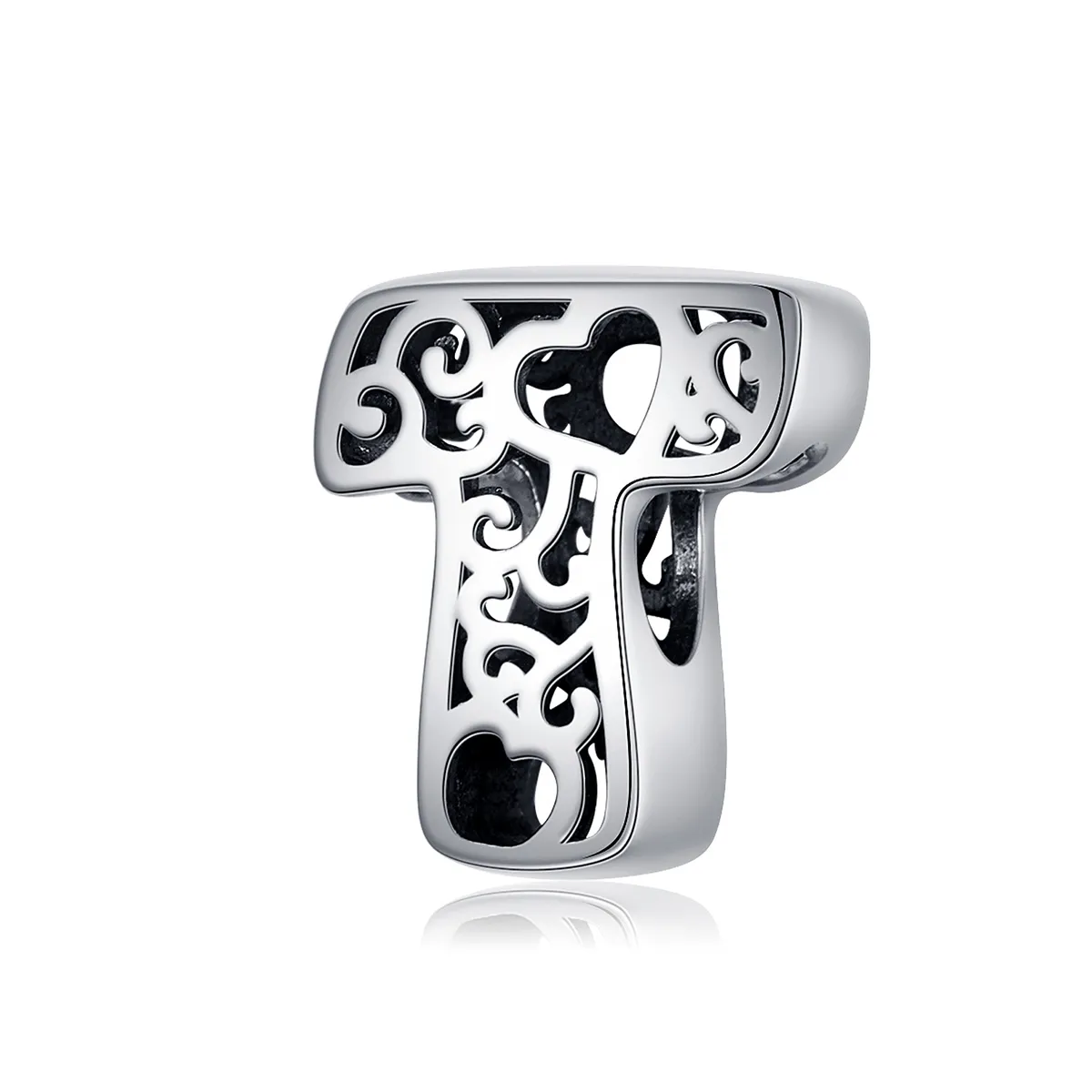 pandora style silver magic letter t charm scc1229 t