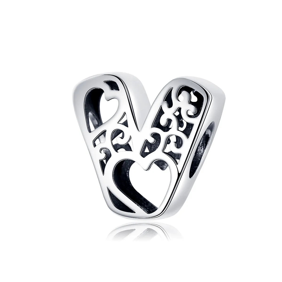 pandora style silver magic letter v charm scc1229 v