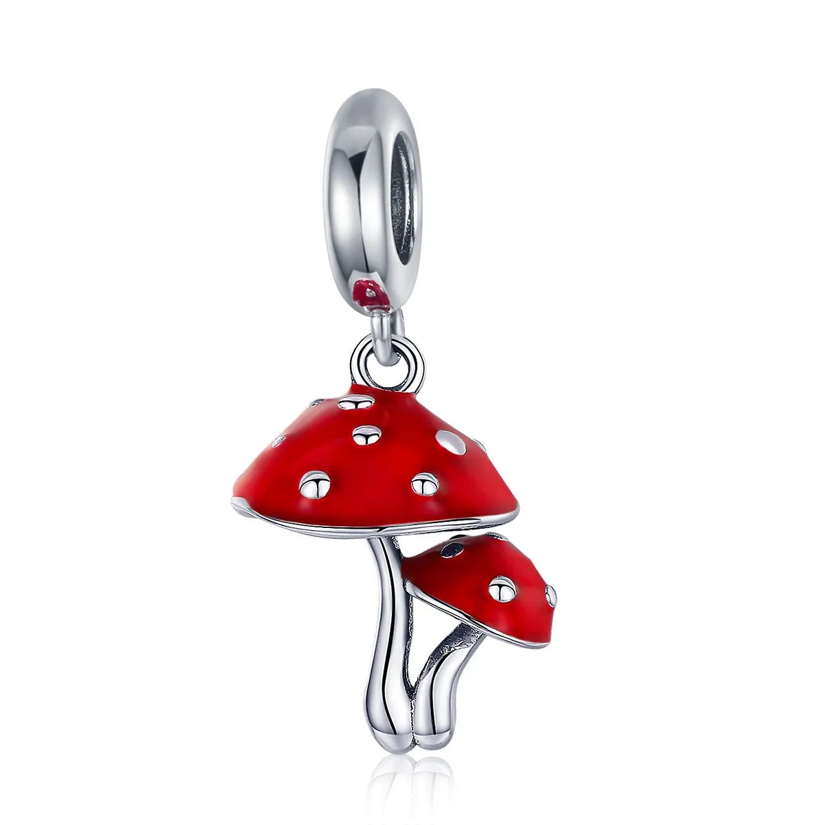 pandora style silver mushroom dangle scc1060