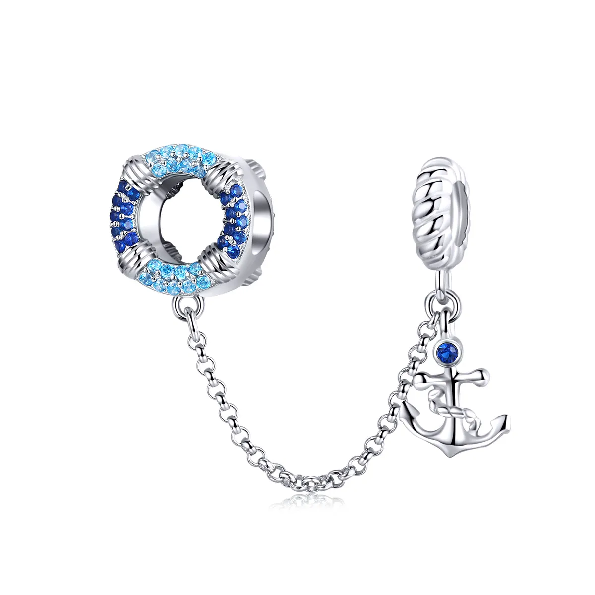pandora style silver nautical era safety chain scc1149