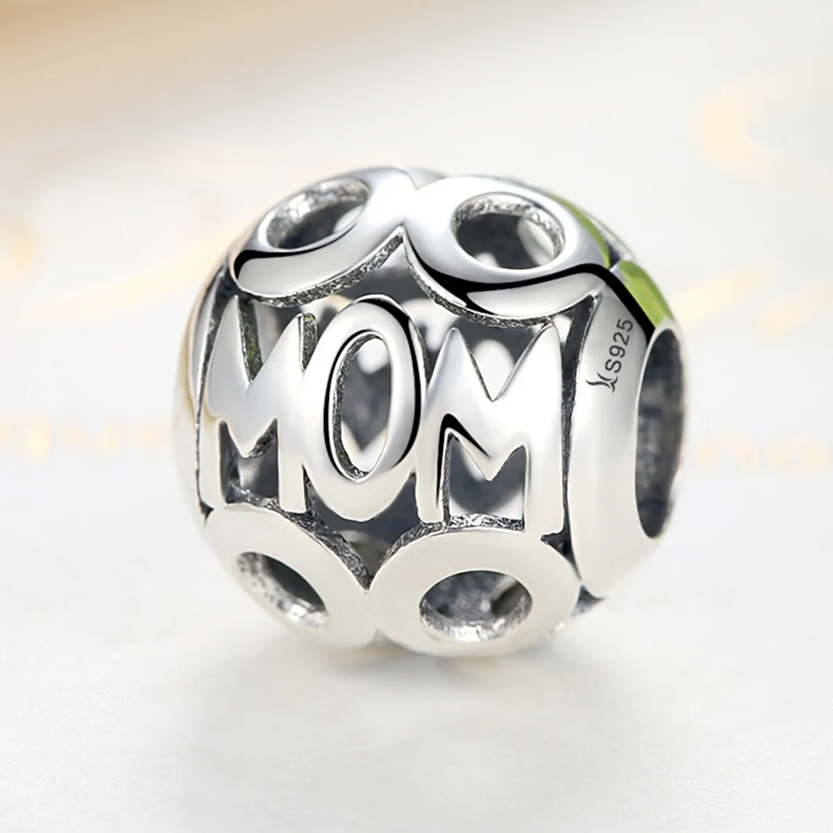 Pandora Style Silver Openwork Mom Charm - SCC060