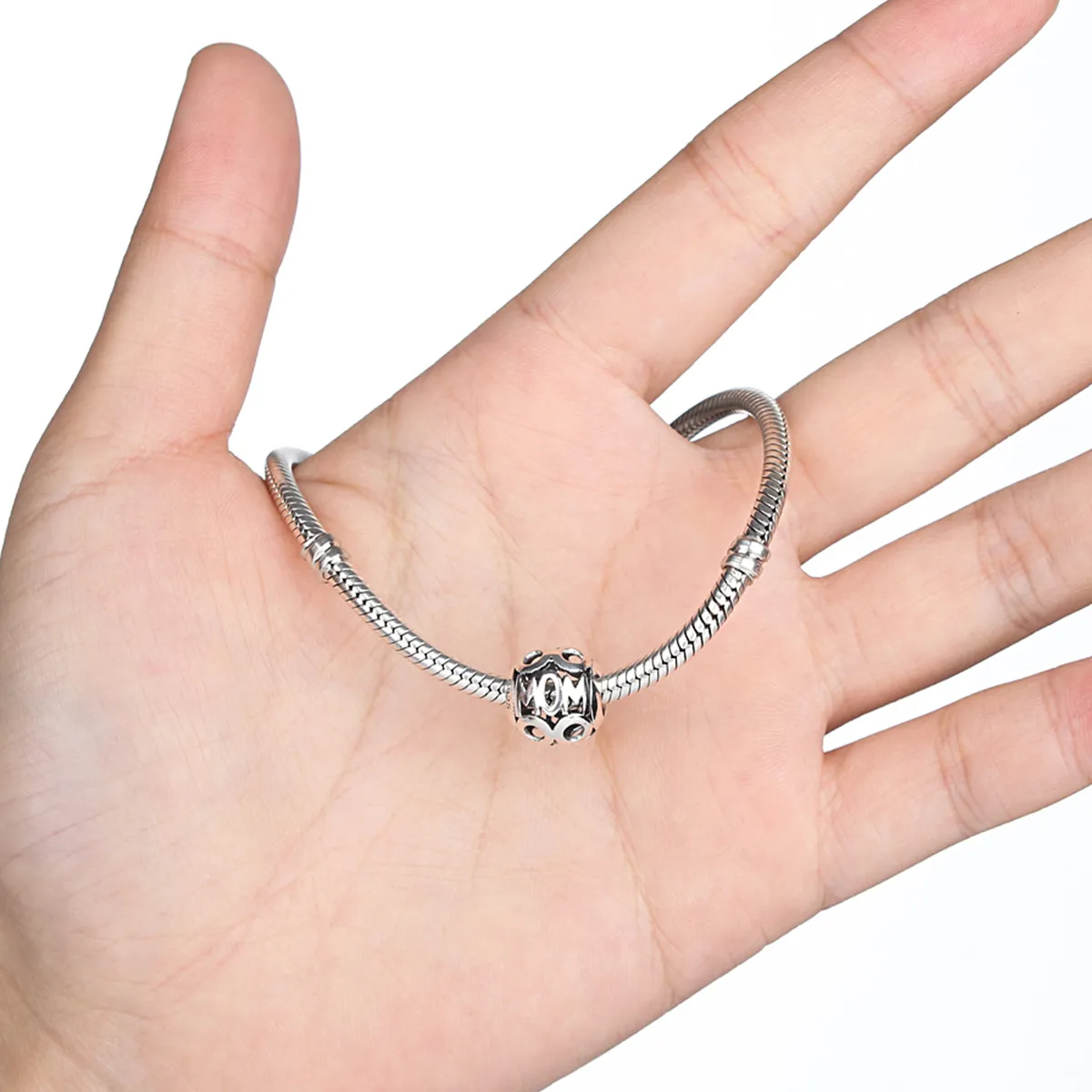 Pandora Style Silver Openwork Mom Charm - SCC060