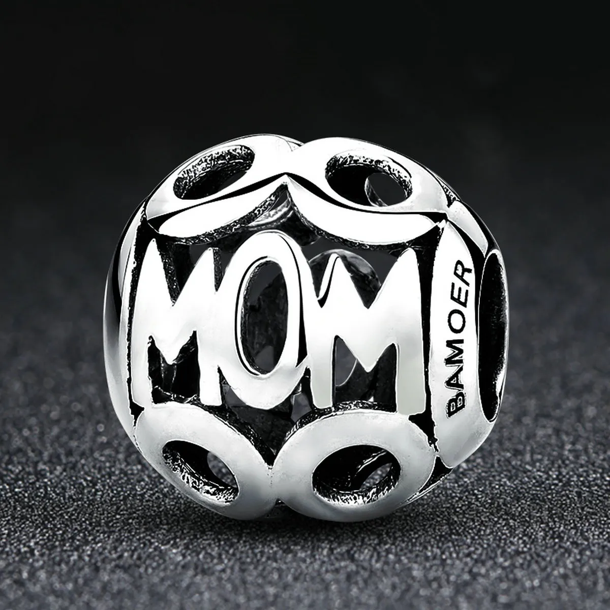 Pandora Style Silver Openwork Mom Charm - SCC060