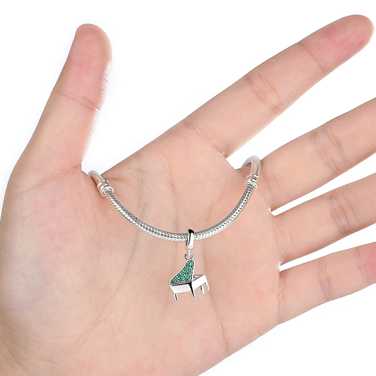Pandora Style Silver Piano Dangle - SCC111