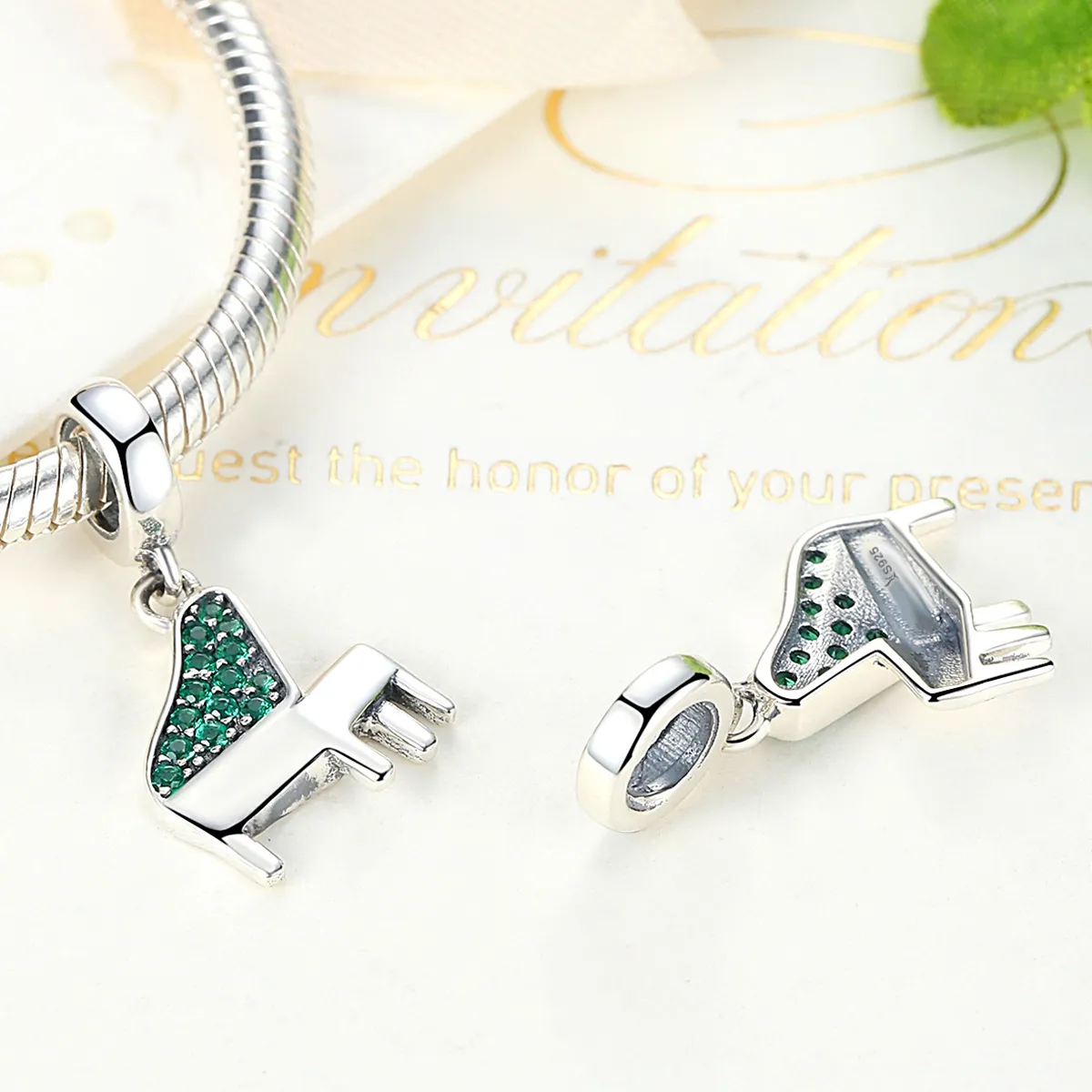 Pandora Style Silver Piano Dangle - SCC111