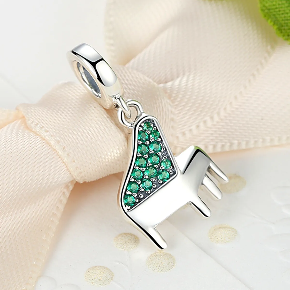 Pandora Style Silver Piano Dangle - SCC111