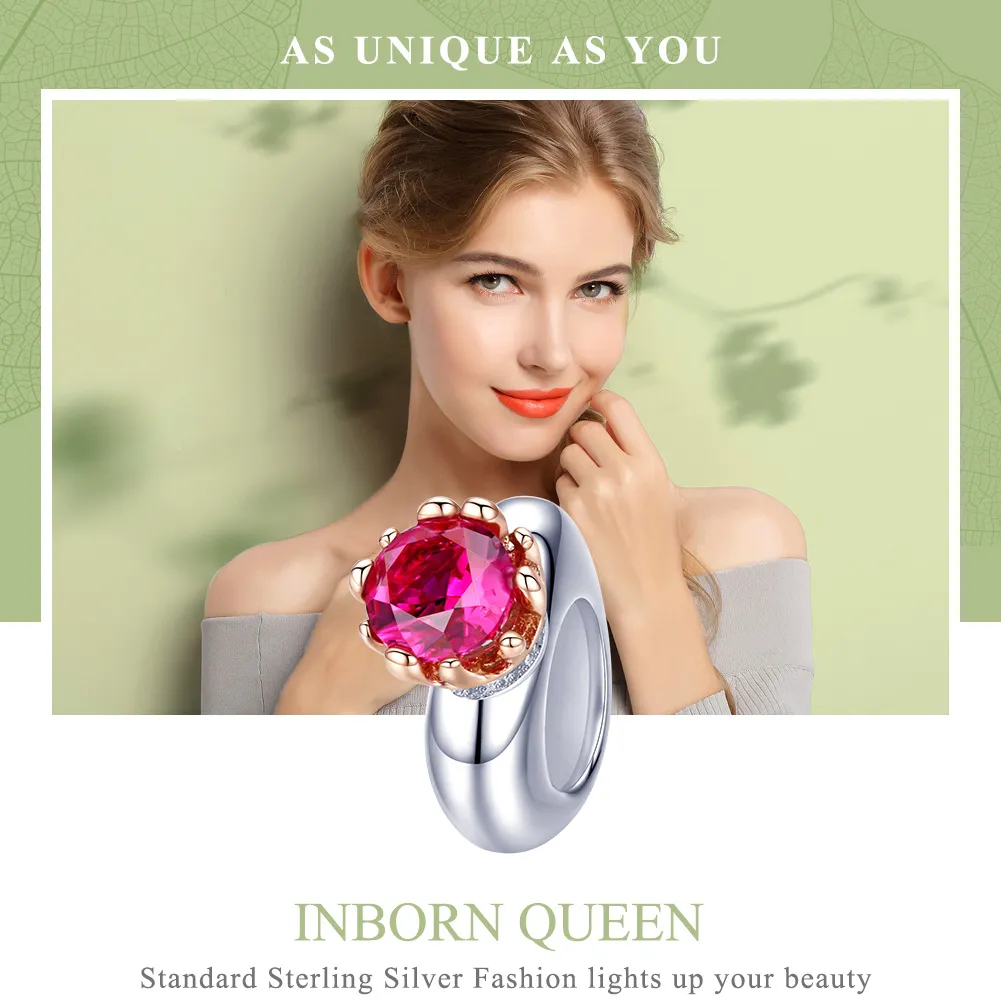 Pandora Style Silver & Rose Gold Inborn Queen Spacer - SCC1116