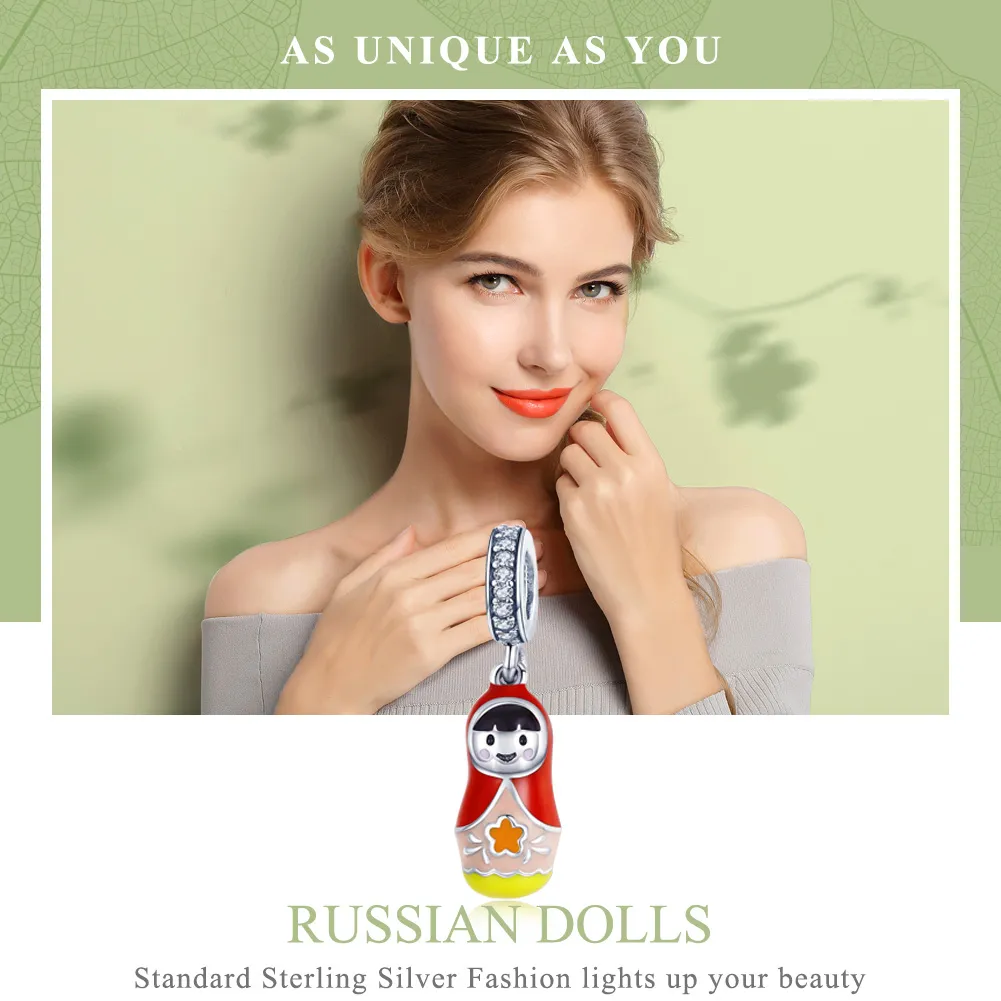 Pandora Style Silver Russian Doll Dangle - SCC1134