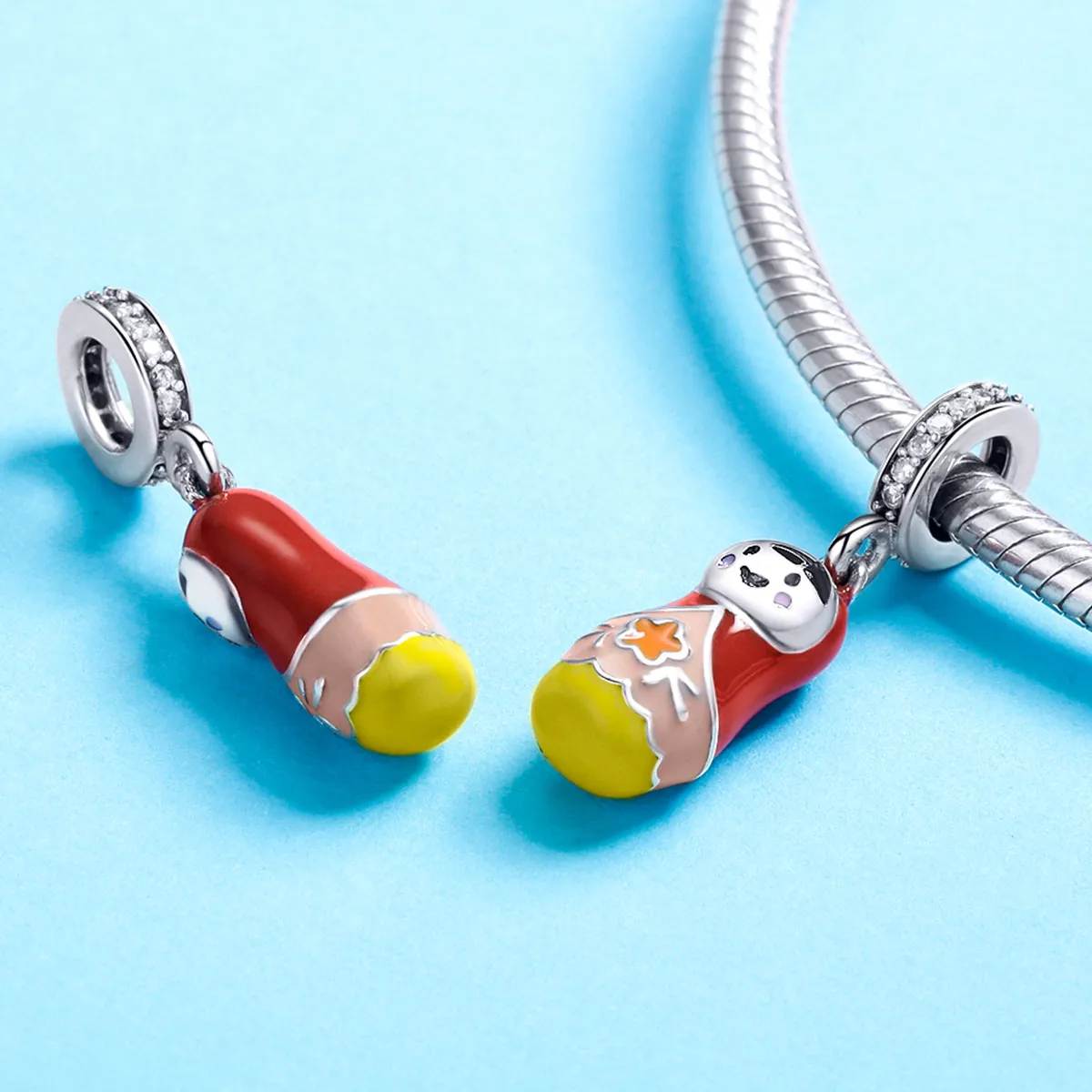 Pandora Style Silver Russian Doll Dangle - SCC1134