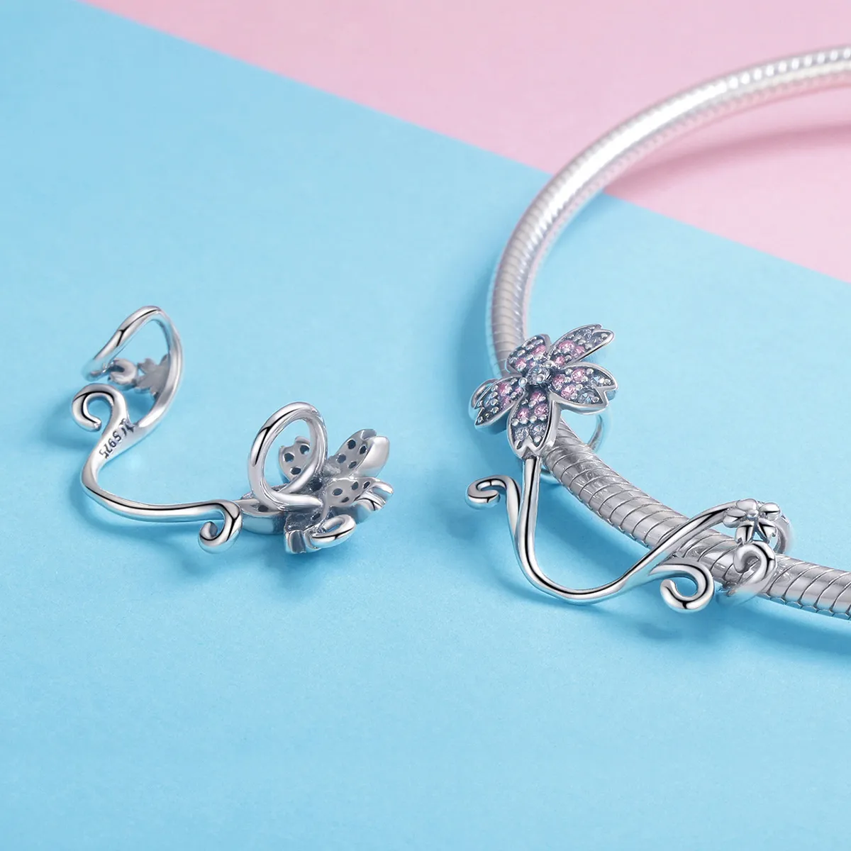 Pandora Style Silver Sakura Charm - SCC1033
