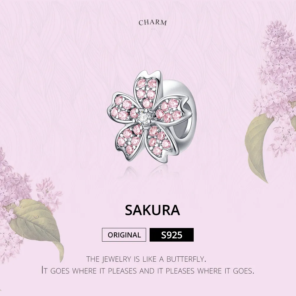 Pandora Style Silver Sakura Charm - SCC1291