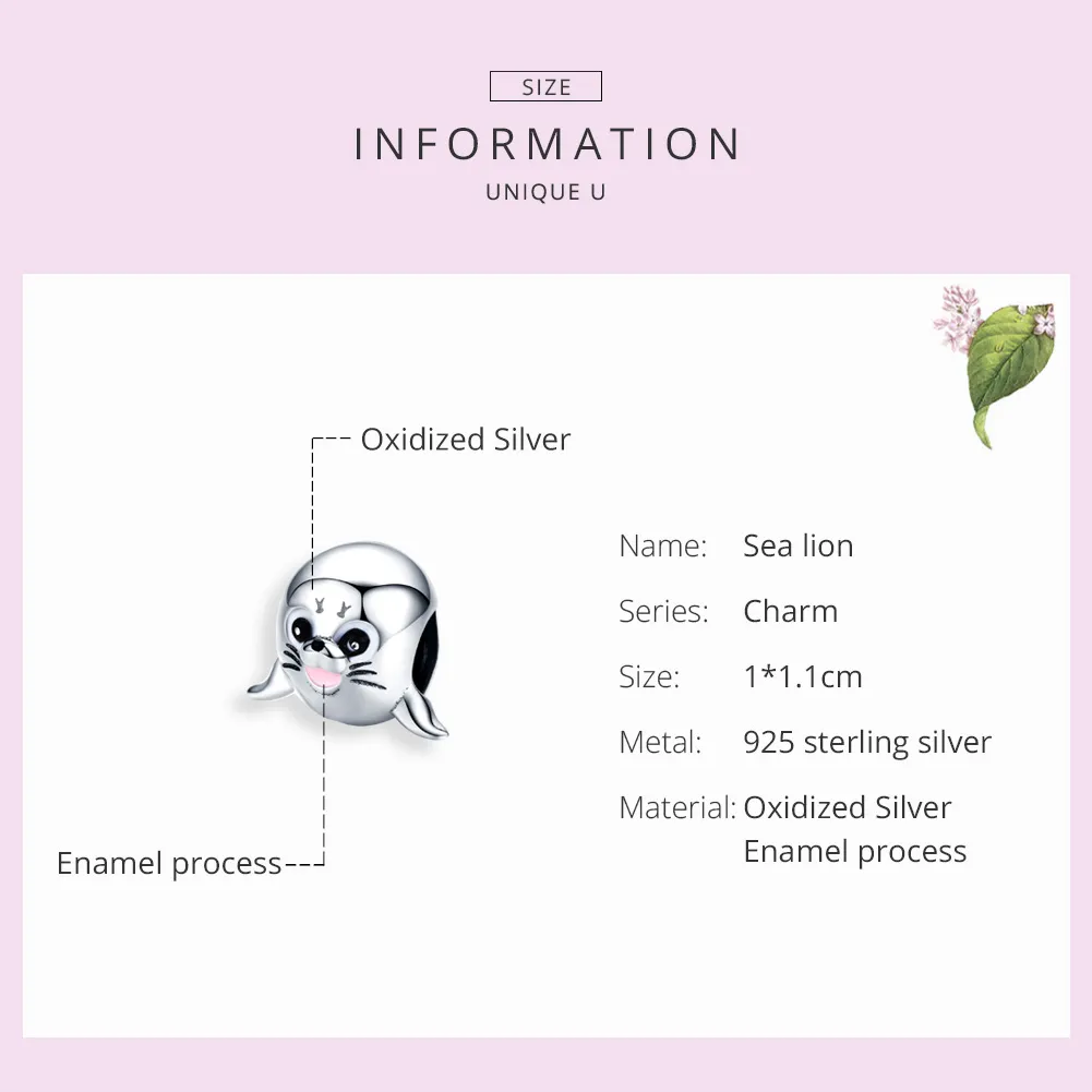 Pandora Style Silver Sea Lion Charm - SCC1253