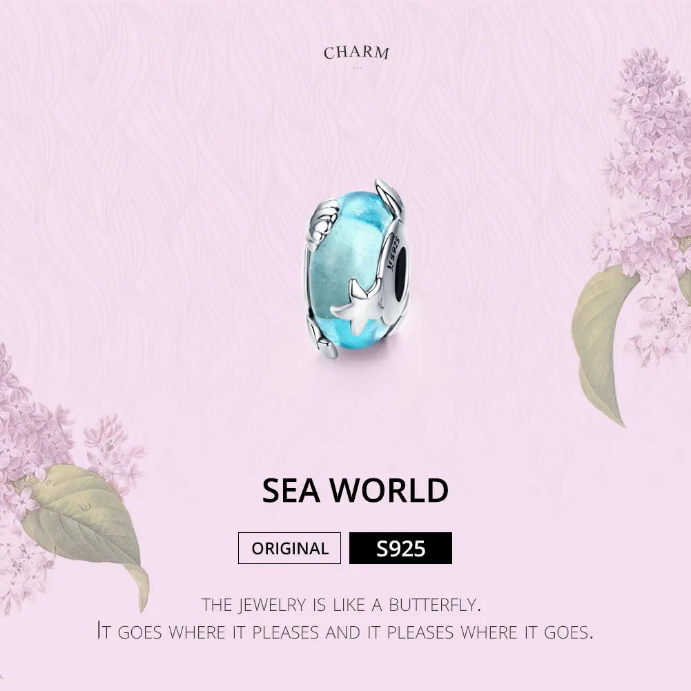 Pandora Style Silver Sea World Murano Glass Charm - SCC1257