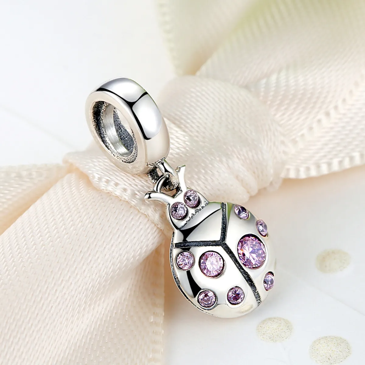Pandora Style Silver Small Beetle Dangle - SCC023