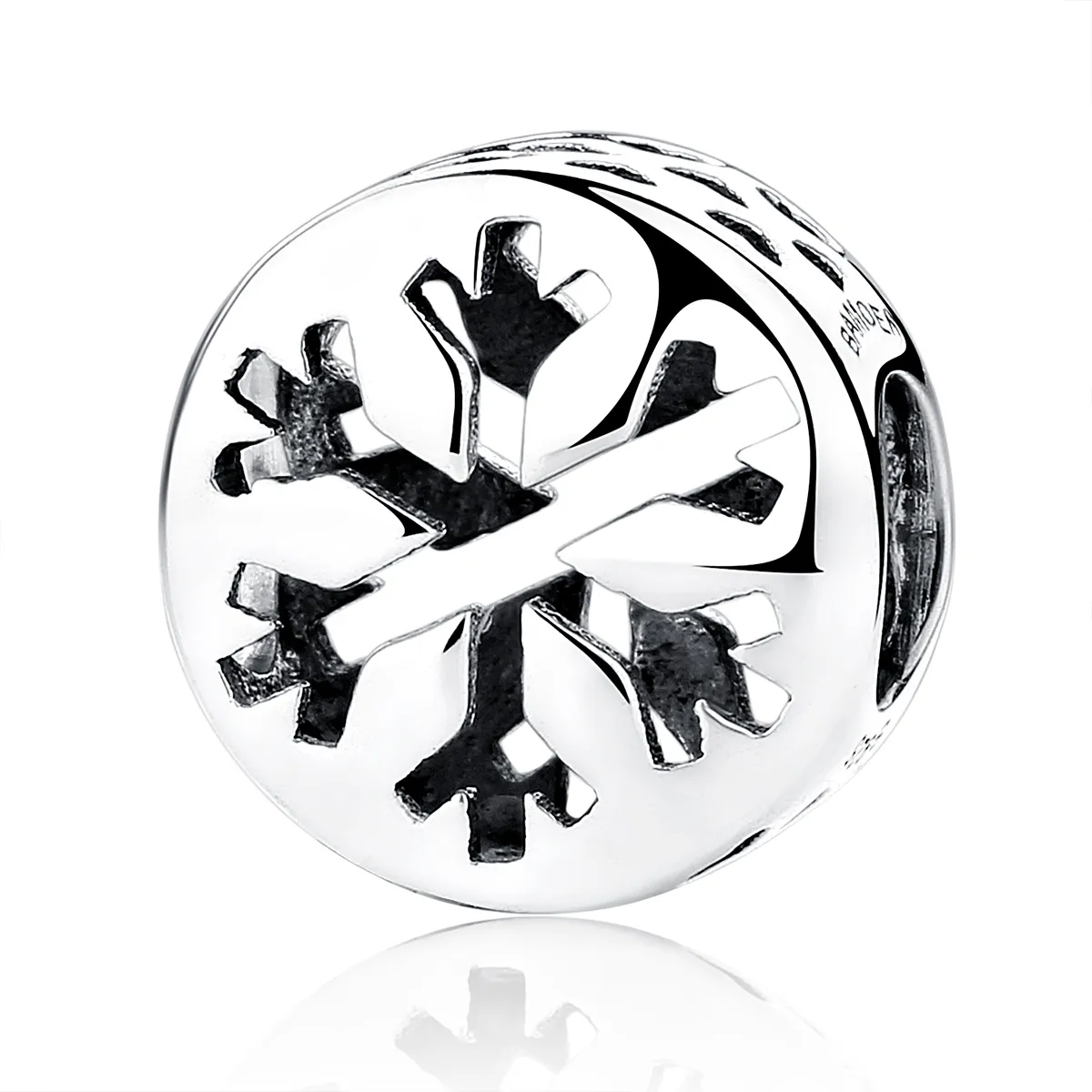 pandora style silver snowflake charm scc069