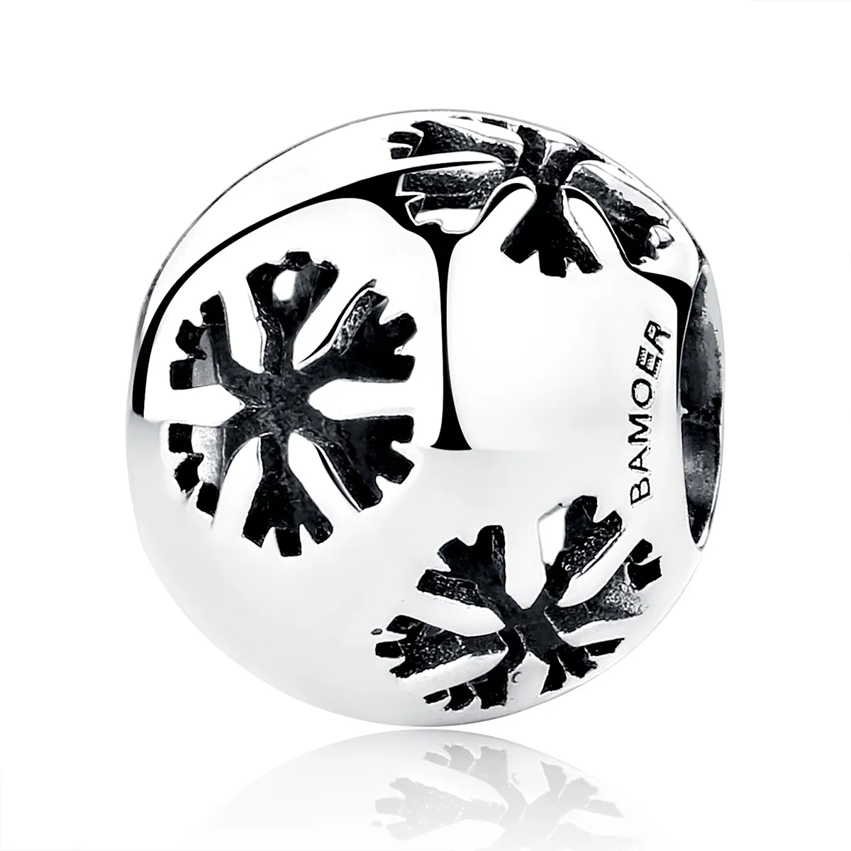 pandora style silver snowflake charm scc070