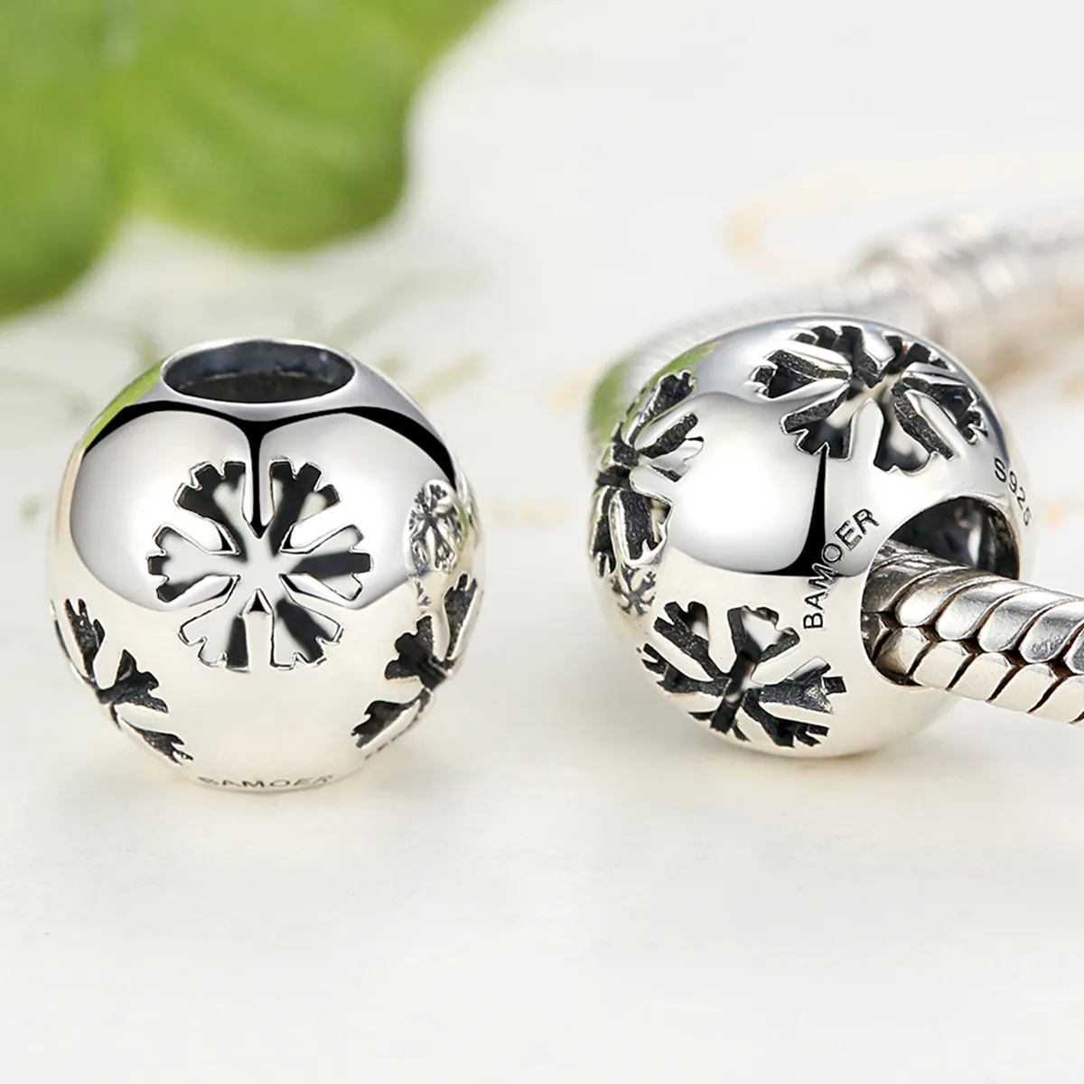 Pandora Style Silver Snowflake Charm - SCC070