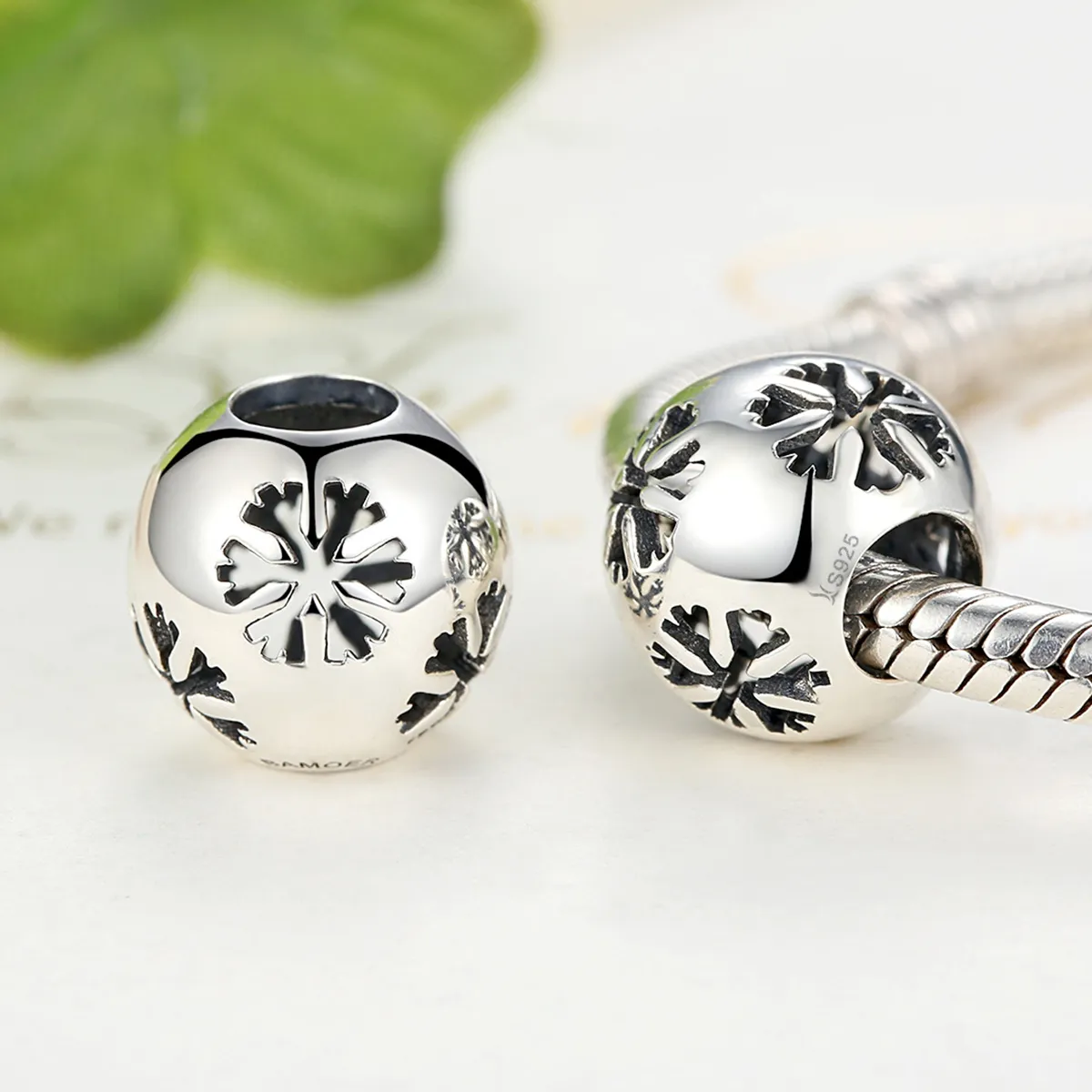 Pandora Style Silver Snowflake Charm - SCC070
