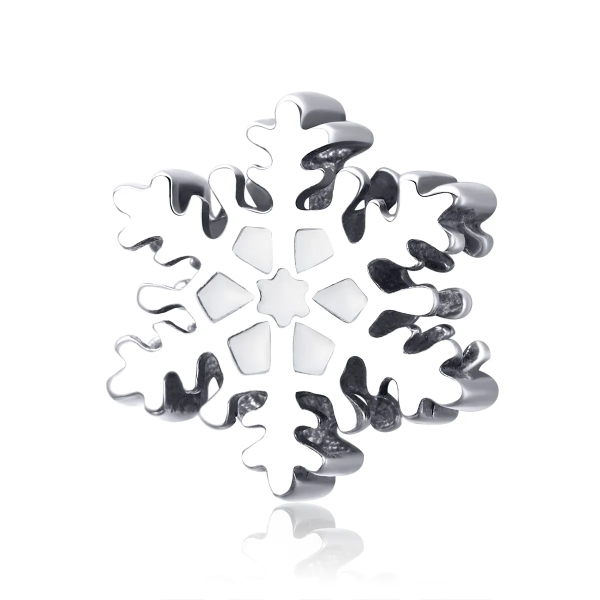 pandora style silver snowflake charm scc1037