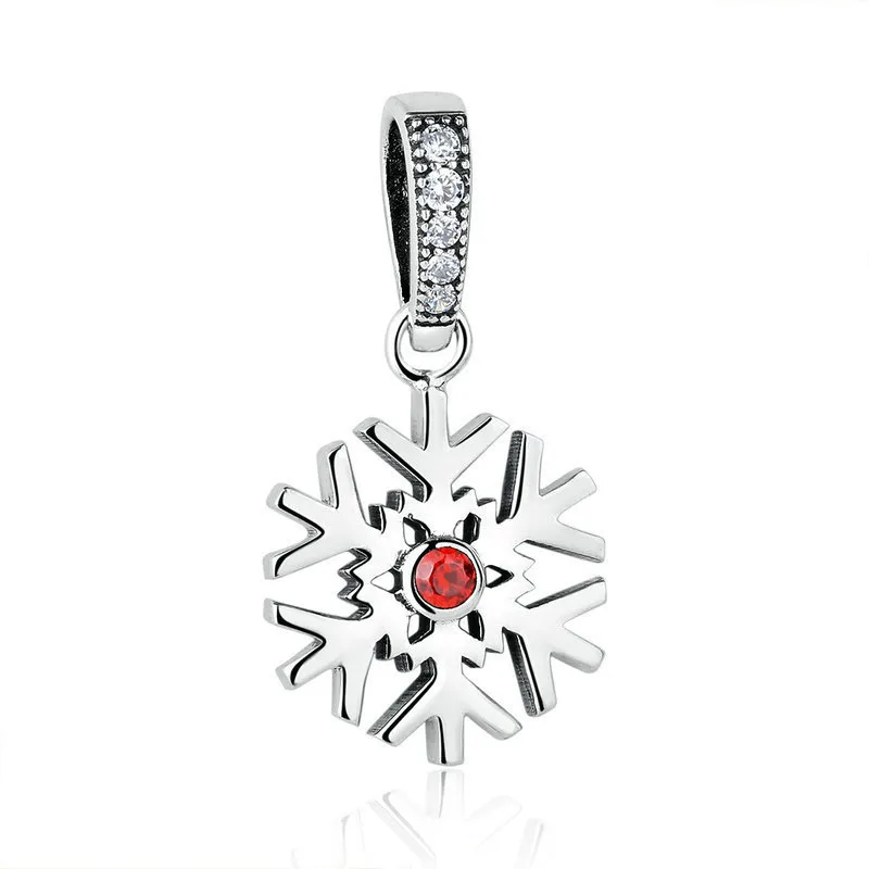 pandora style silver snowflake dangle scc075