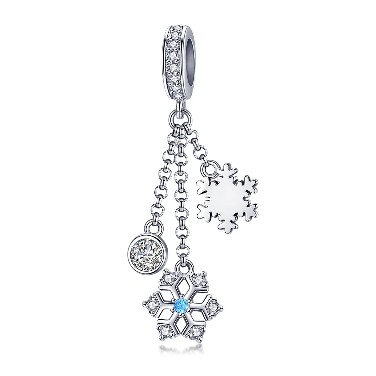 Pandora Style Silver Snowflake Dangle - SCC1020