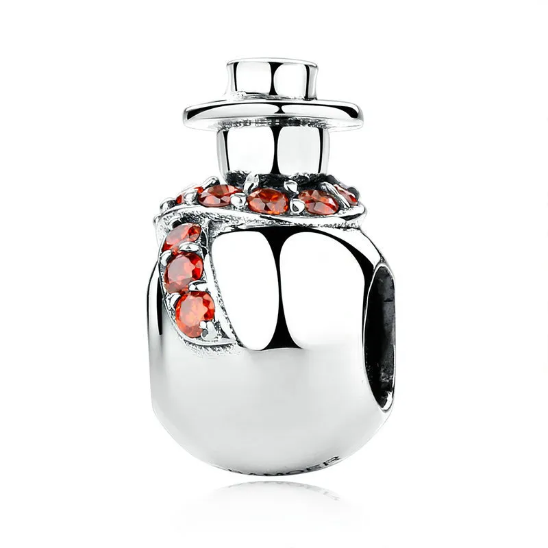 pandora style silver snowman charm scc072