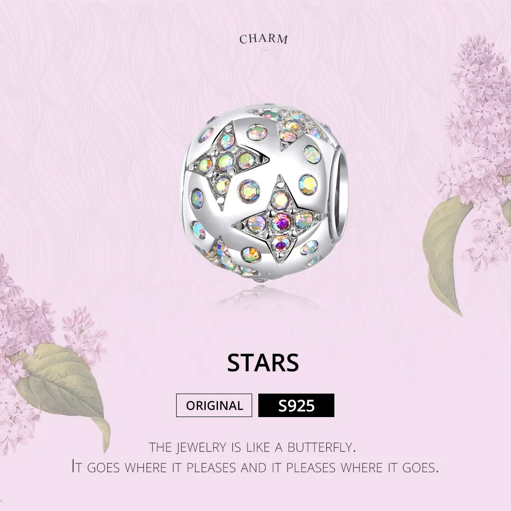 Pandora Style Silver Stars Charm - SCC1308