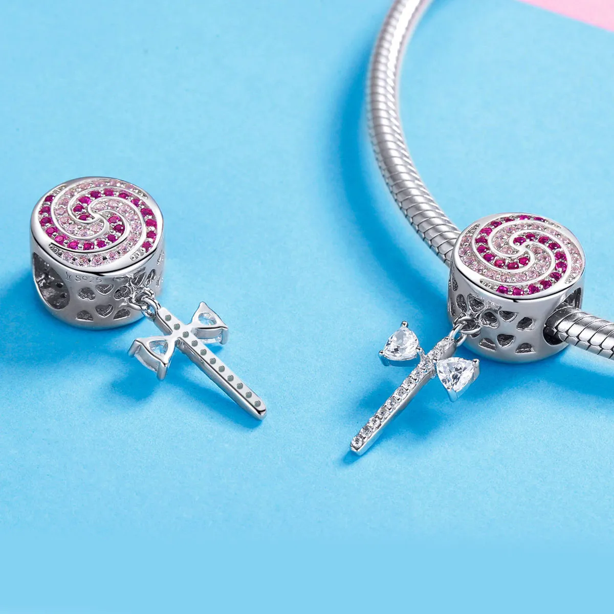 Pandora Style Silver Sweet Lollipop Dangle - SCC1136