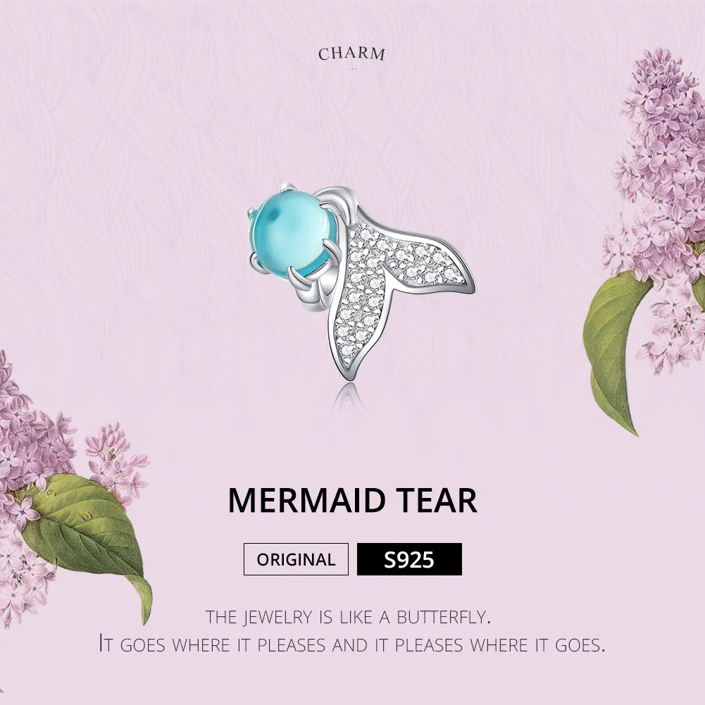 Pandora Style Silver Tears of Mermaid Charm - SCC1226