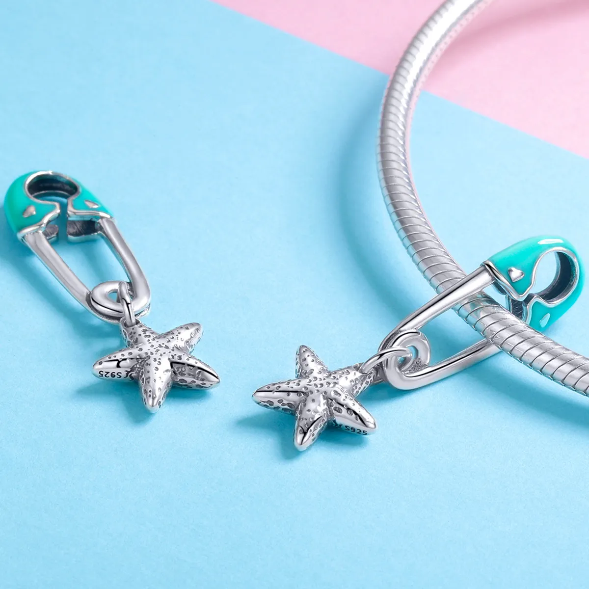 Pandora Style Silver Twinkling Star Dangle - SCC1000