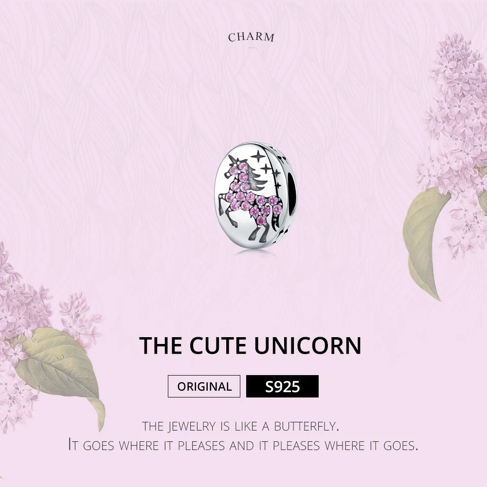 Pandora Style Silver Unicorn Charm - SCC1272