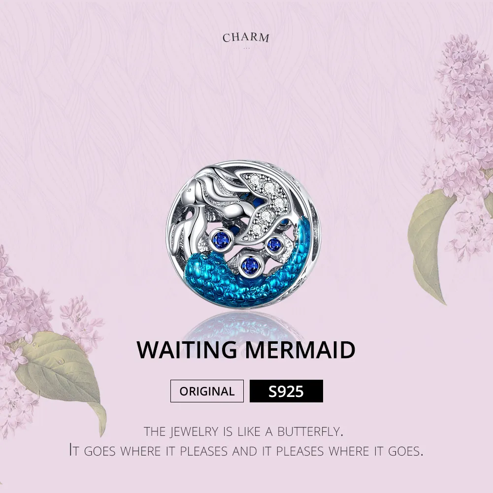Pandora Style Silver Waiting For The Mermaid Charm - SCC1209