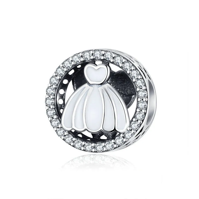 Pandora Style Silver Wedding Gown Charm - SCC1228