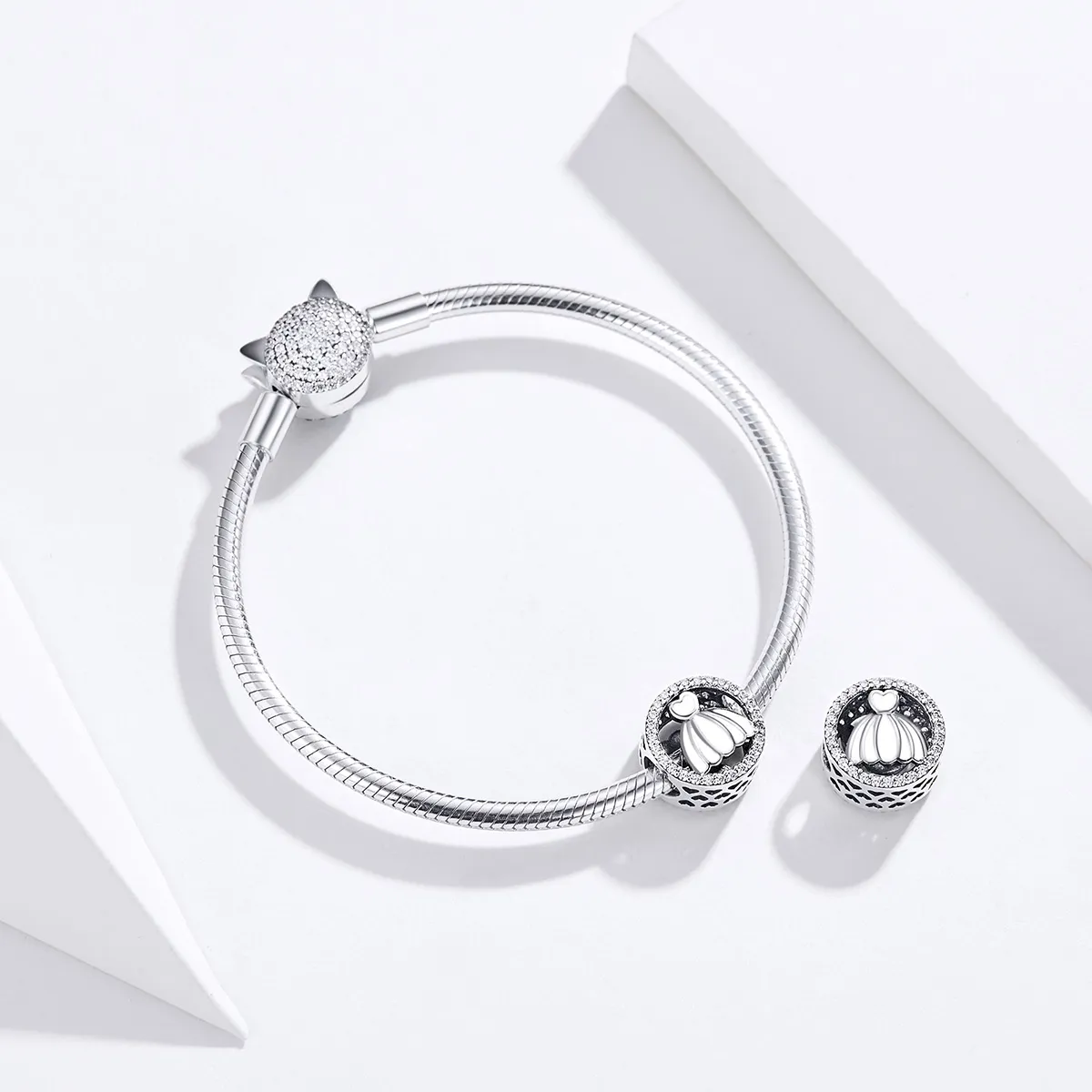 Pandora Style Silver Wedding Gown Charm - SCC1228