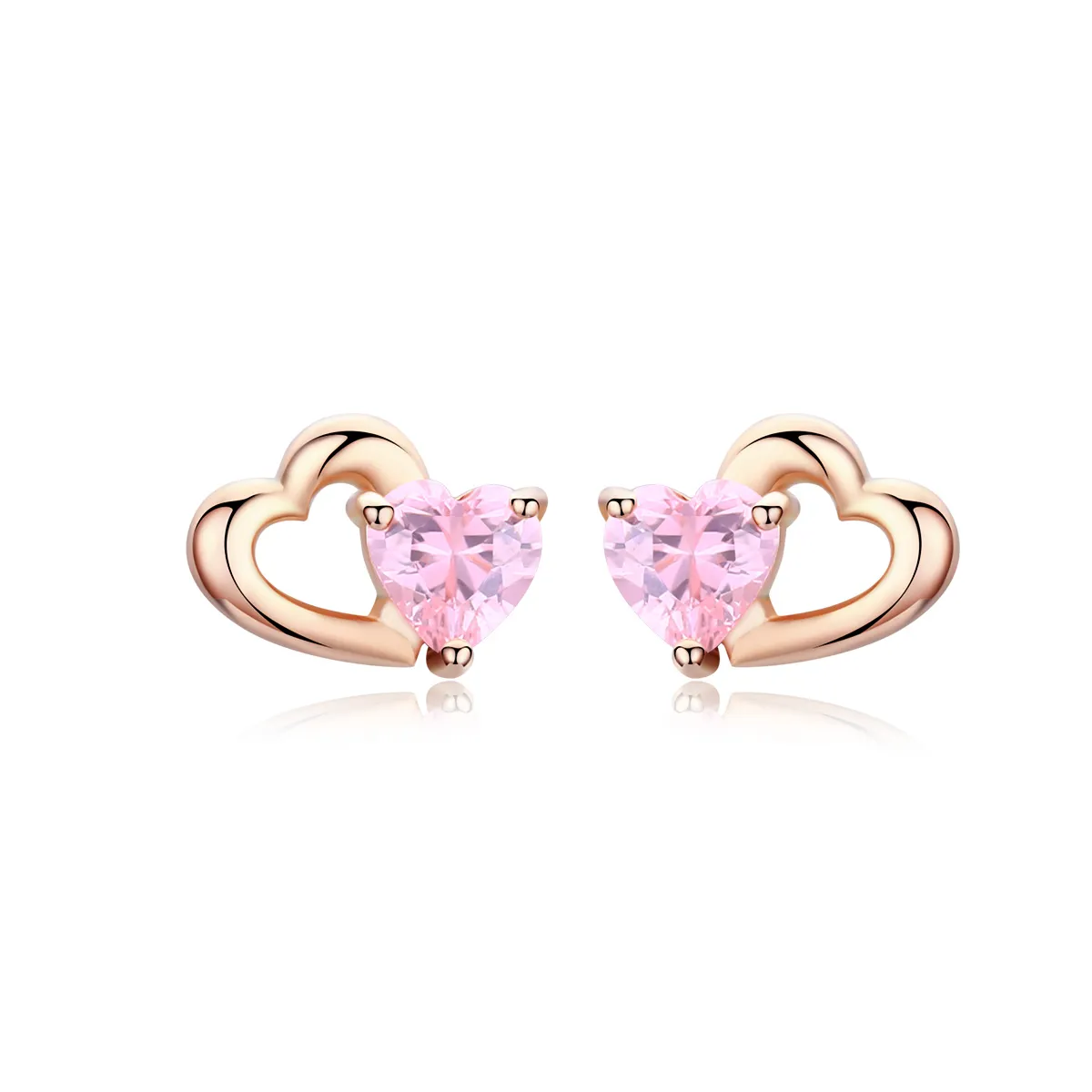 pandora style rose gold palpitation stud earrings sce090 c