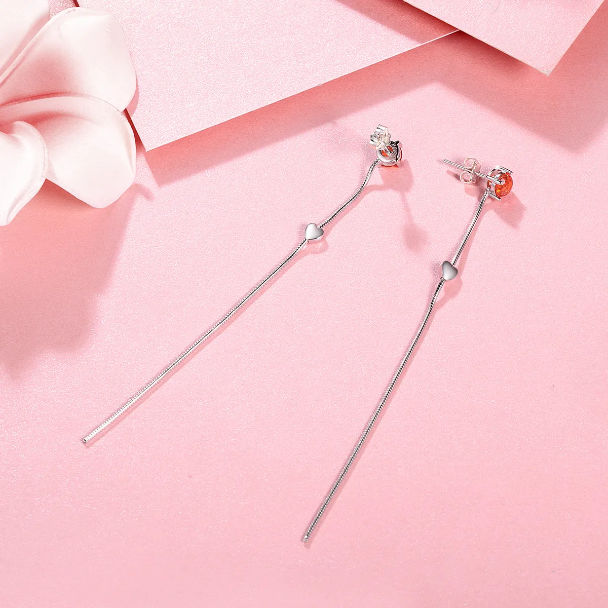 Pandora Style Silver Affectionate Hanging Earrings - SCE252