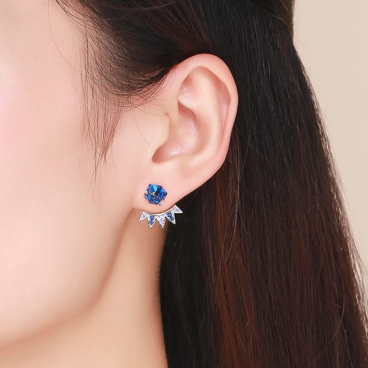 Pandora Style Silver Aurora Hanging Earrings - SCE544