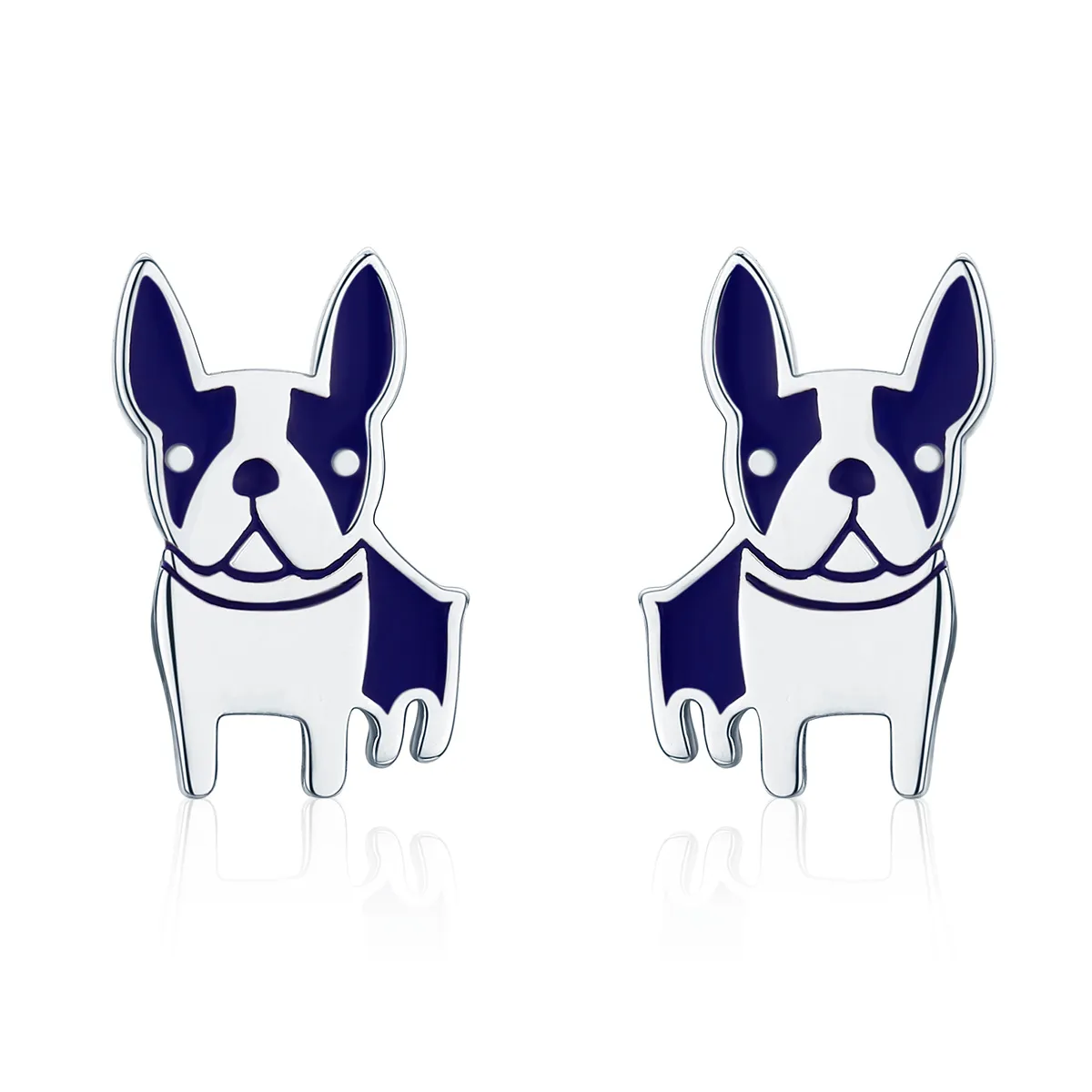 pandora style silver bulldog stud earrings sce328