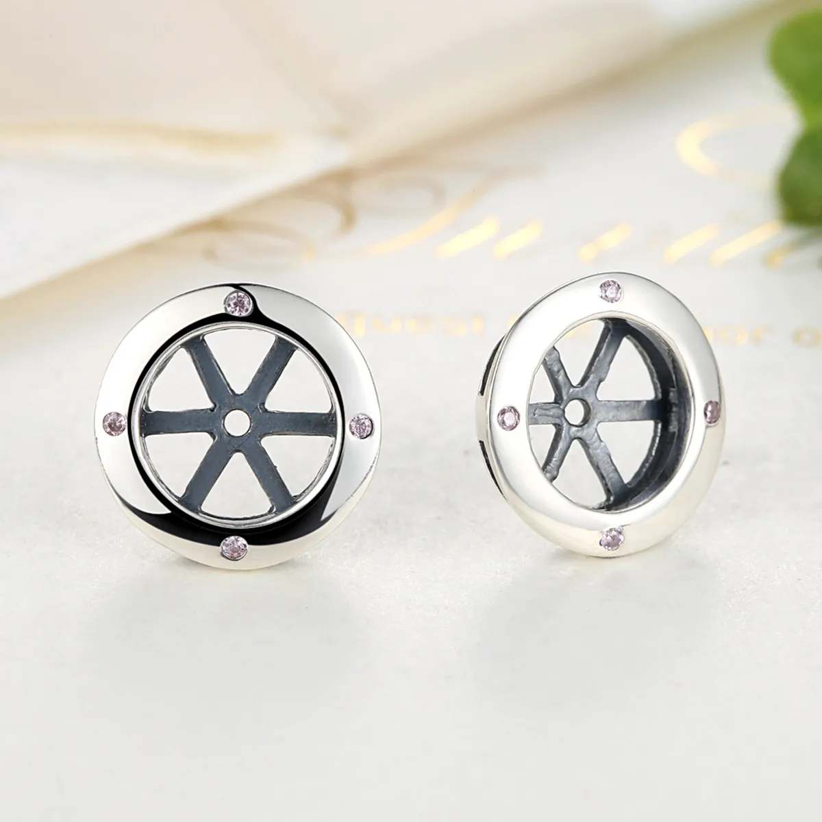 Pandora Style Silver Classic Shiny Stud Earrings - SCE032-1W