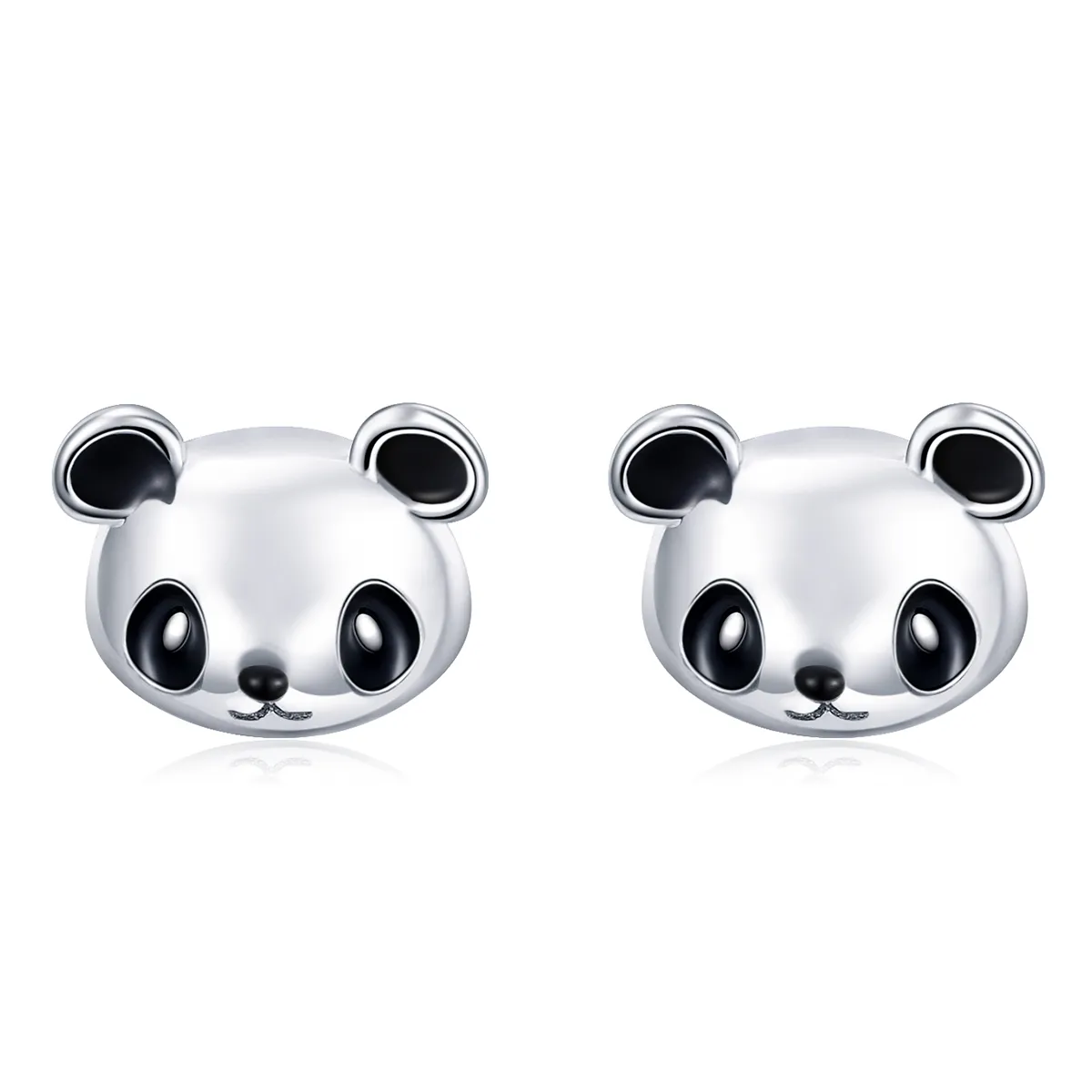 Pandora Style Silver Cute Panda Stud Earrings - SCE386