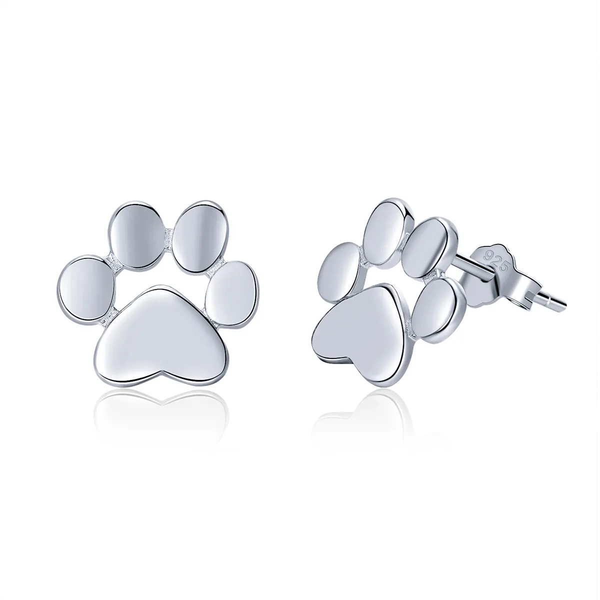 pandora style silver cute paw stud earrings sce407 2