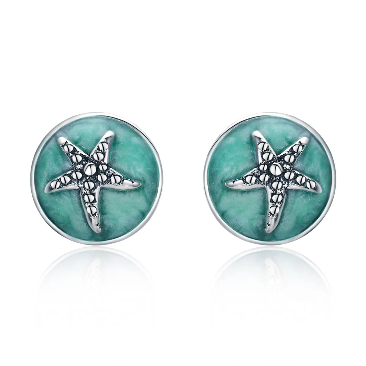 Pandora Style Silver Fantasy Starfish Stud Earrings - SCE205