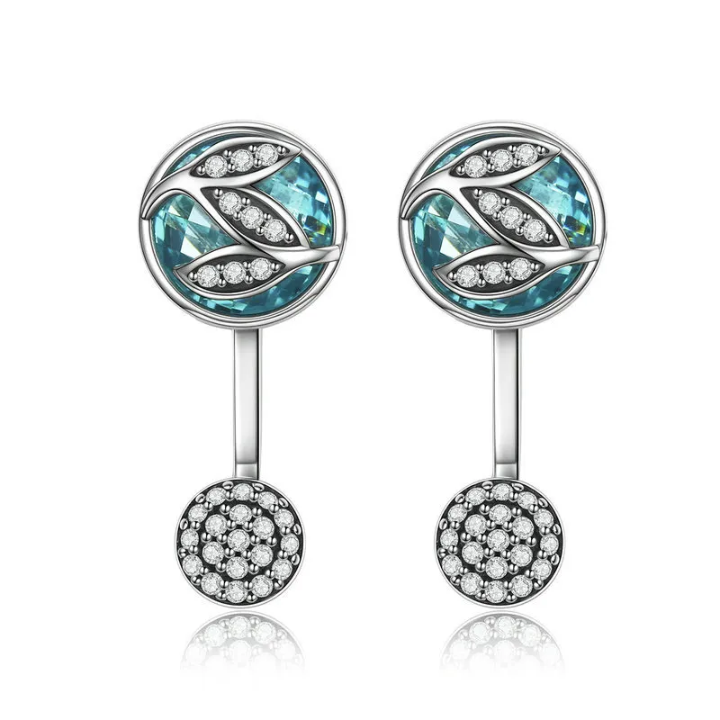 Pandora Style Silver Feelings of Falling Leaves Hanging Earrings - SCE087