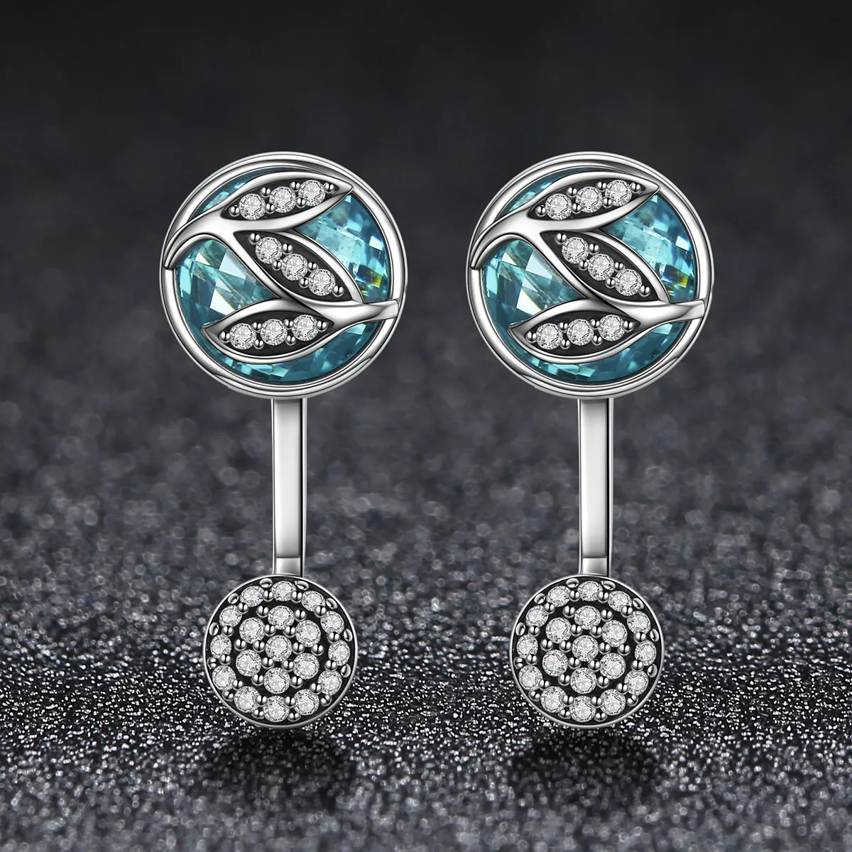 Pandora Style Silver Feelings of Falling Leaves Hanging Earrings - SCE087