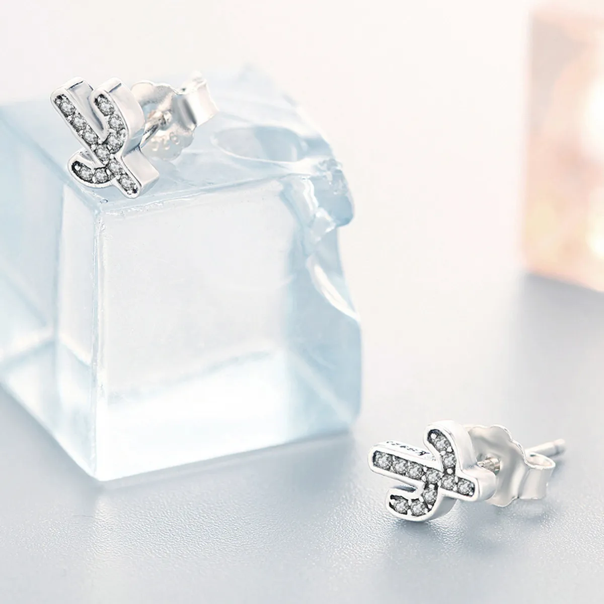Pandora Style Silver Fresh Cactus Stud Earrings - SCE286