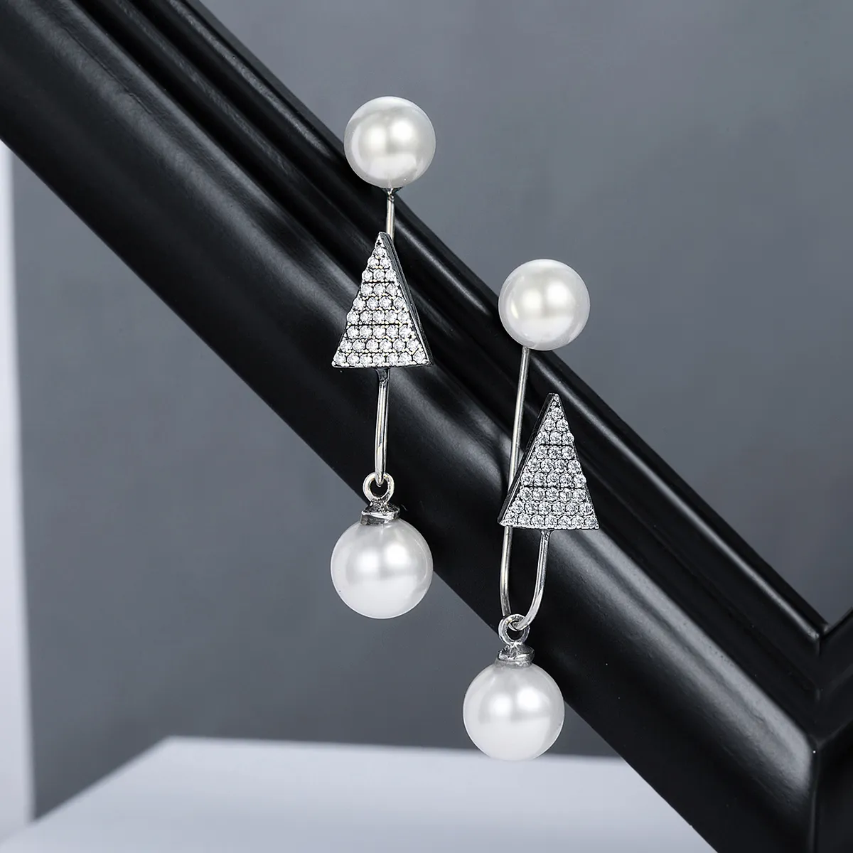 Pandora Style Silver Glamour Light Cone Hanging Earrings - SCE136