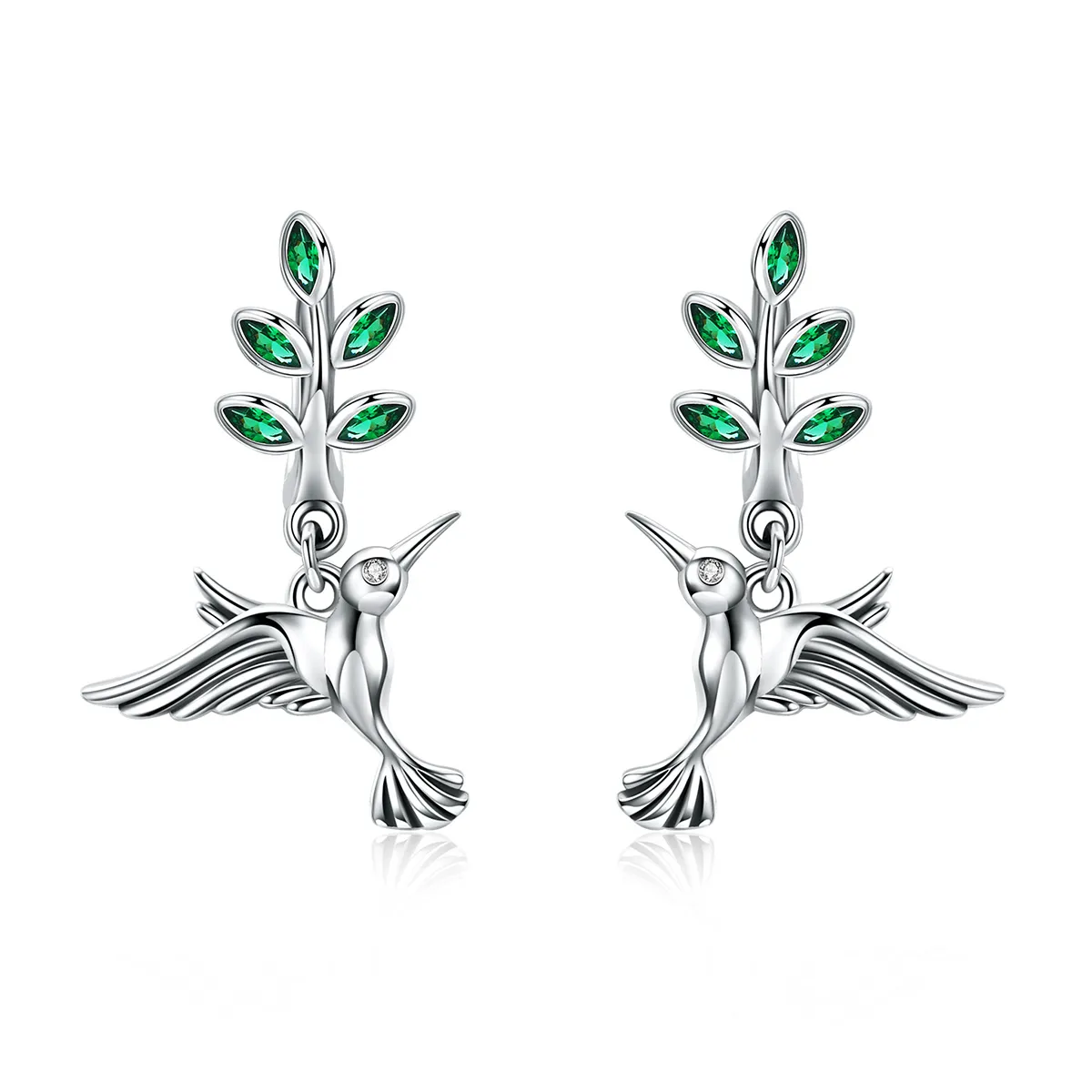 Pandora Style Silver Greetings From Hummingbirds Stud Earrings - SCE464