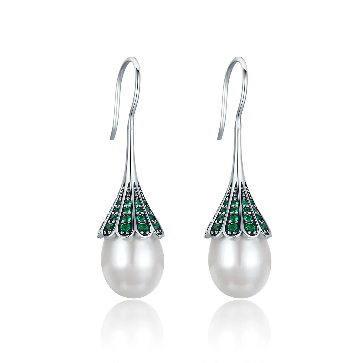 Pandora Style Silver Her Whisper Hanging Earrings - SCE204