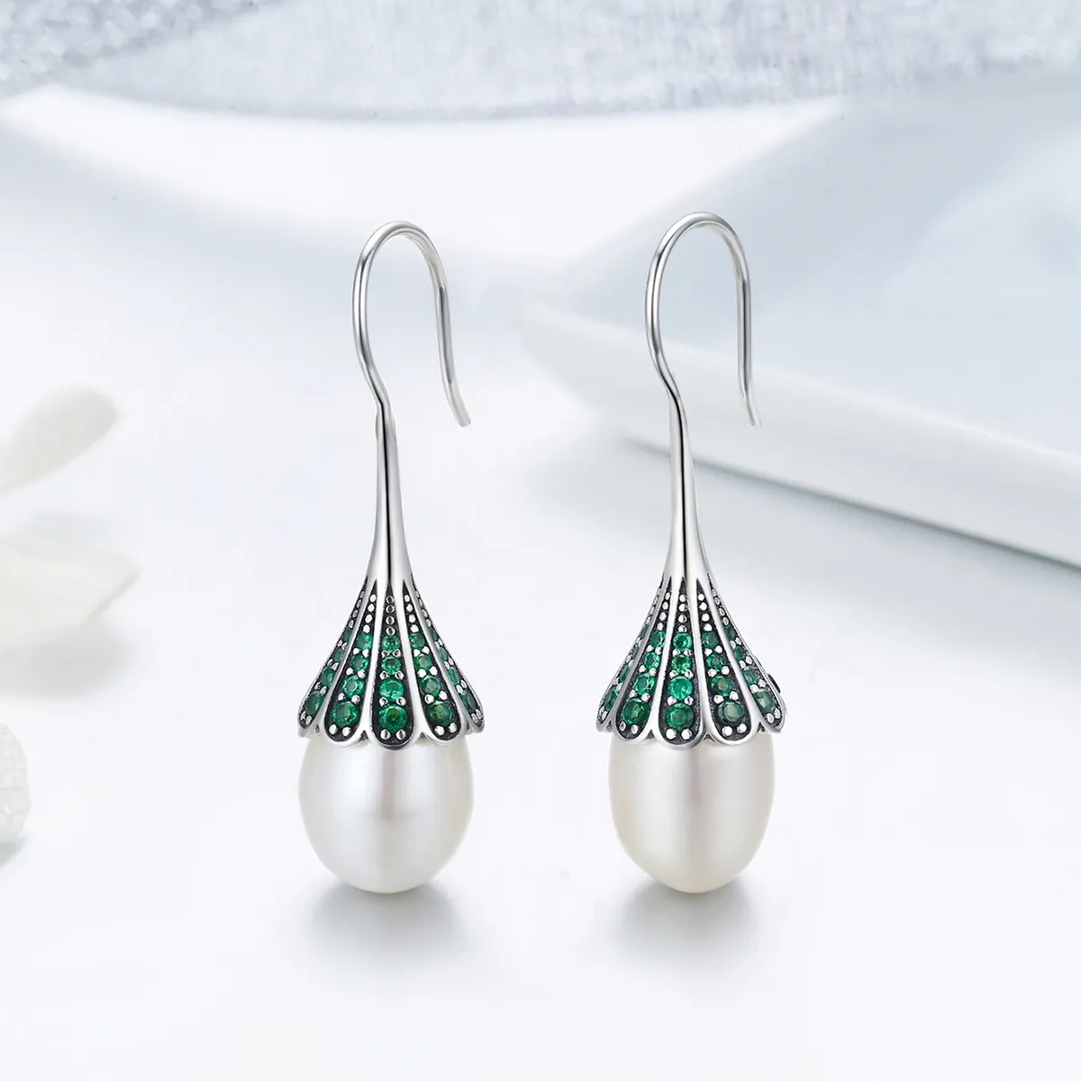 Pandora Style Silver Her Whisper Hanging Earrings - SCE204