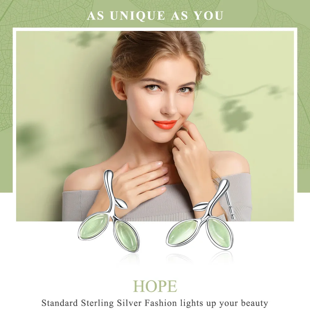 Pandora Style Silver Hope Stud Earrings - SCE465